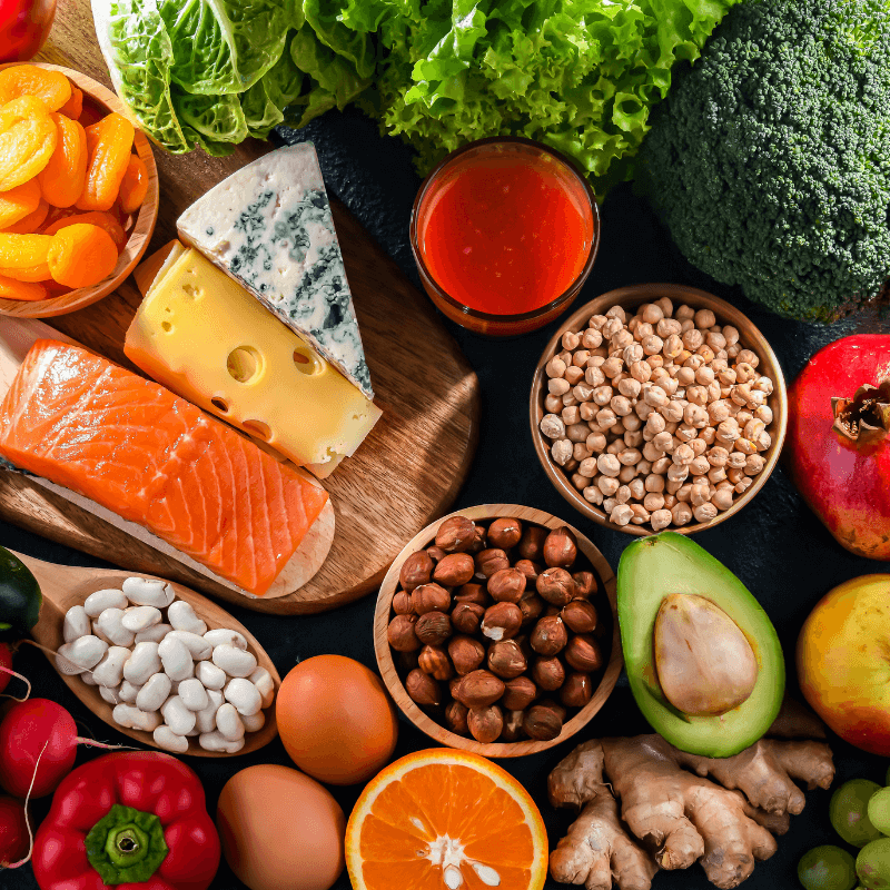 Übersicht über die Bestandteile gesunder Ernährung im Rahmen der Orthomolekularmedizin in München.